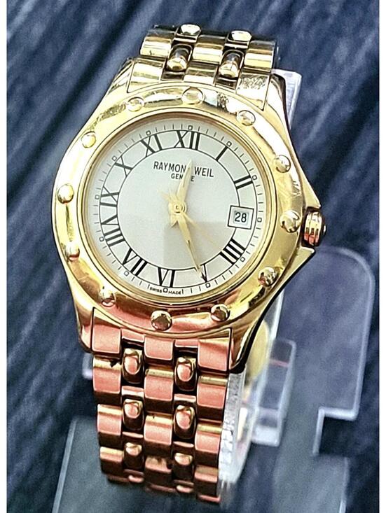 raymond weil gold dress watch Tango Roman 18k plated Womans ALLHOCONO